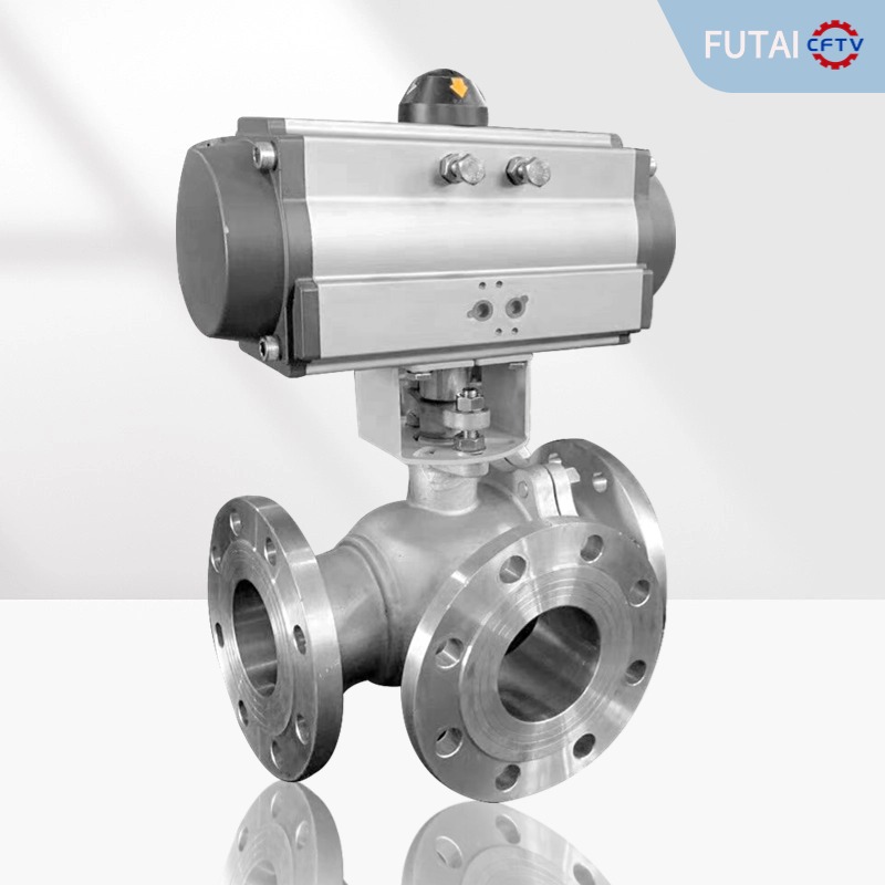 3-Way Pneumatic Control Ball Valve – Stainless Steel L-Port, 4″-12″ Available